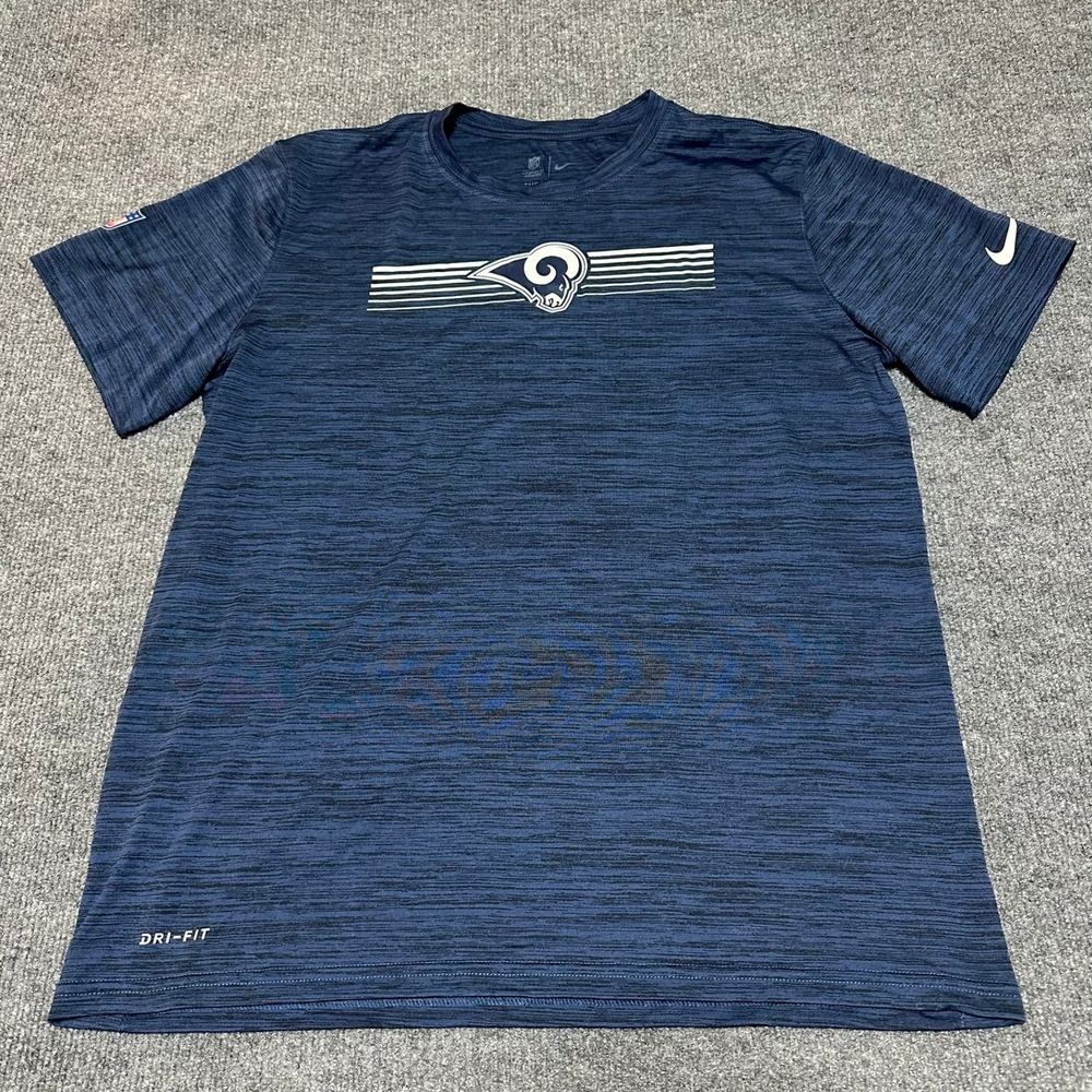 Nike Los Angeles Rams NFL Dri-FIT Space Dye Performance T-Shirt‎ Navy Blue Large